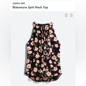 Lemon Tart floral sleeveless top, Size Medium